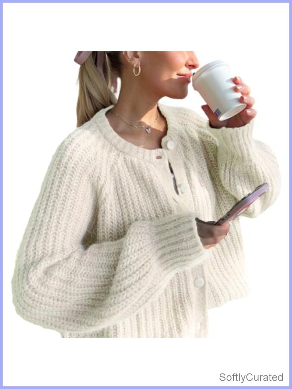 Womens Button Down Chunky Knit Cardigan Sweater Long Sleeve Open Front Fall